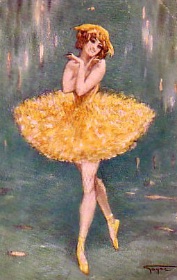 Gemälde: Ballerina in gelbem Kleid