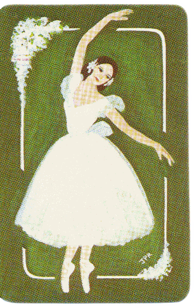 Postkarte: Ballerina in weißem Kleid