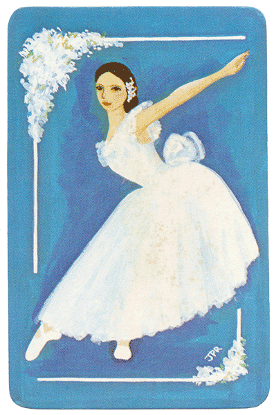 Postkarte: Ballerina in weißem Kleid