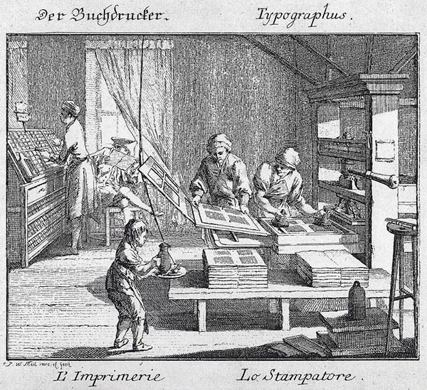Arbeiter in der Buchdruckerei