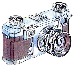 Zeichnung: italienische Kamera von 1960