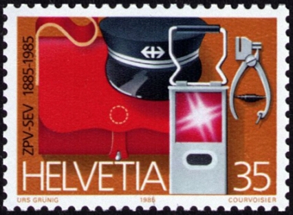 Briefmarke, Schaffner, Schweiz