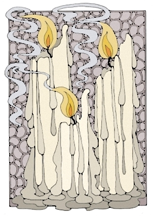 Illustration: brennende Kerzen