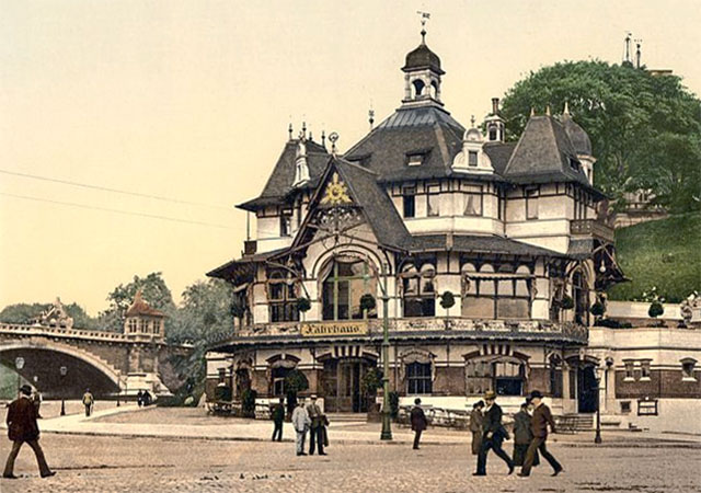 koloriertes Foto vom Hamburger Fährhaus