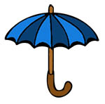 illu: blauer Regenschirm