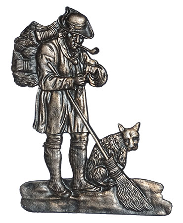 Reliefbild: Besenbinder mit Hund