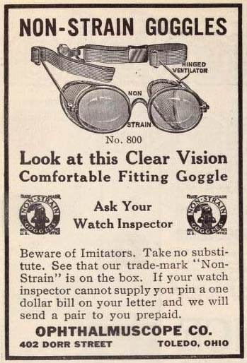 alte Brillenwerbung aus einem amerikanischen Magazin