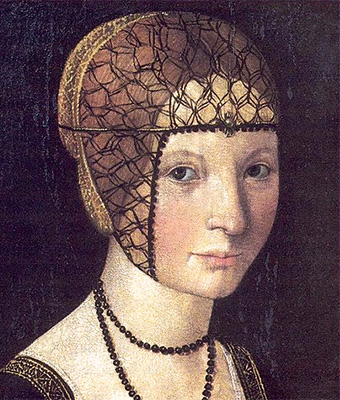 Gemälde: Portrait der jungen Anna mit Schmuckhaarnetz