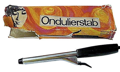 Farbfoto: Ondulierstab und Verpackung - 1970, DDR