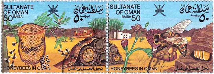 Doppelbriefmarke: Bienenwohnungen