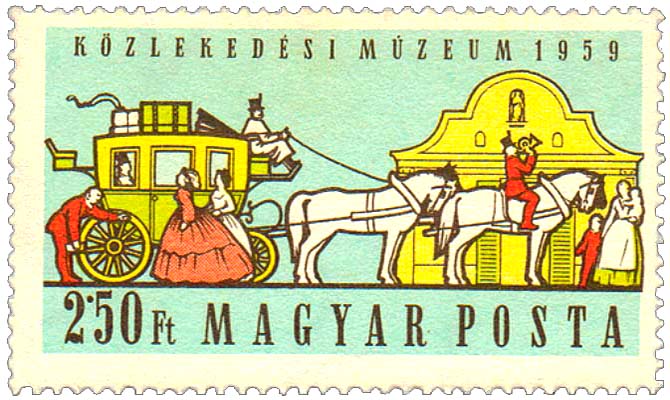Briefmarke: Vierspänner-Personenpostkutsche