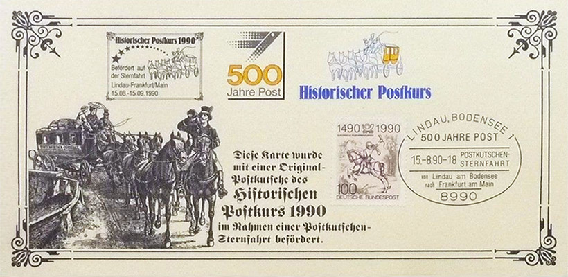 Fahrkarte für Postkutschen-Sternfahrt auf historischer Postlinie