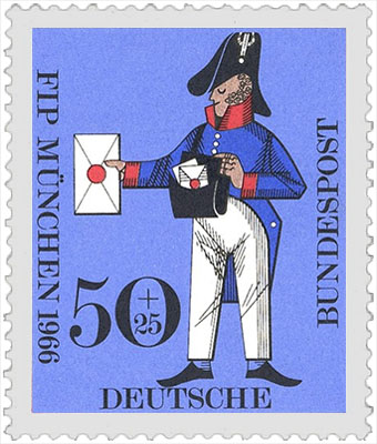 Briefmarke: Briefträger in bayrischer Uniform - 1830