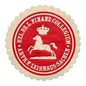 runde Siegelmarke: Leihaus Sachsen - um 1900