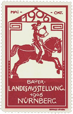 Marke mit Postreiter - 1906, Nürnberg