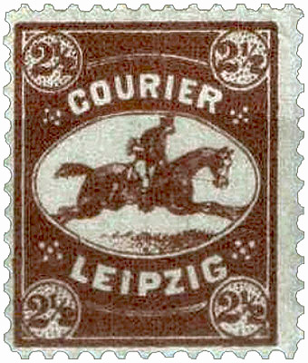 Marke mit reitendem Courier - 1890