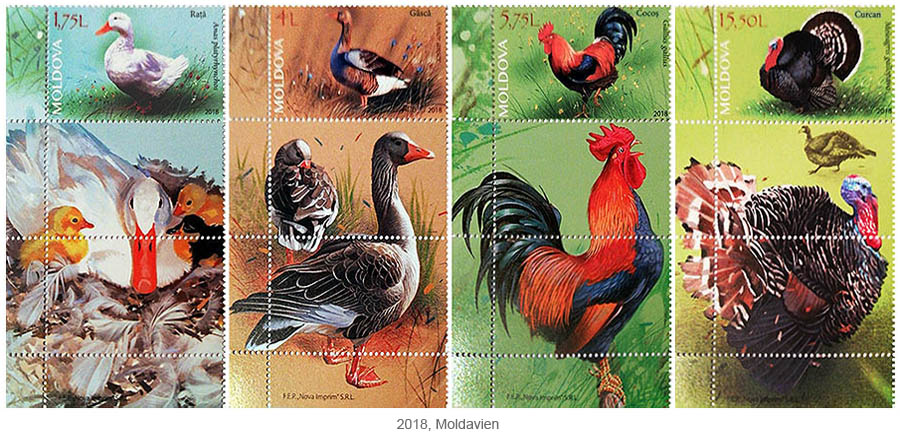 Briefmarkenblocks: Nutzgeflügel - 2018, Moldawien