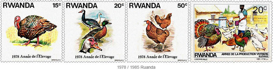 Briefmarken: Nutzgeflügel - 1978/1985 Ruanda