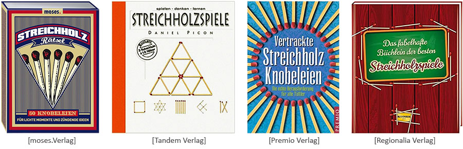 Cover: Publkationen zu Streichholzrätsel versch. Verlage