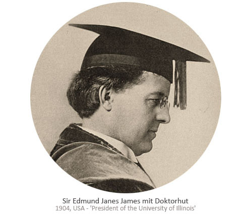 sw Foto: Sir E. J. James mit Doktorhut - 1904, USA