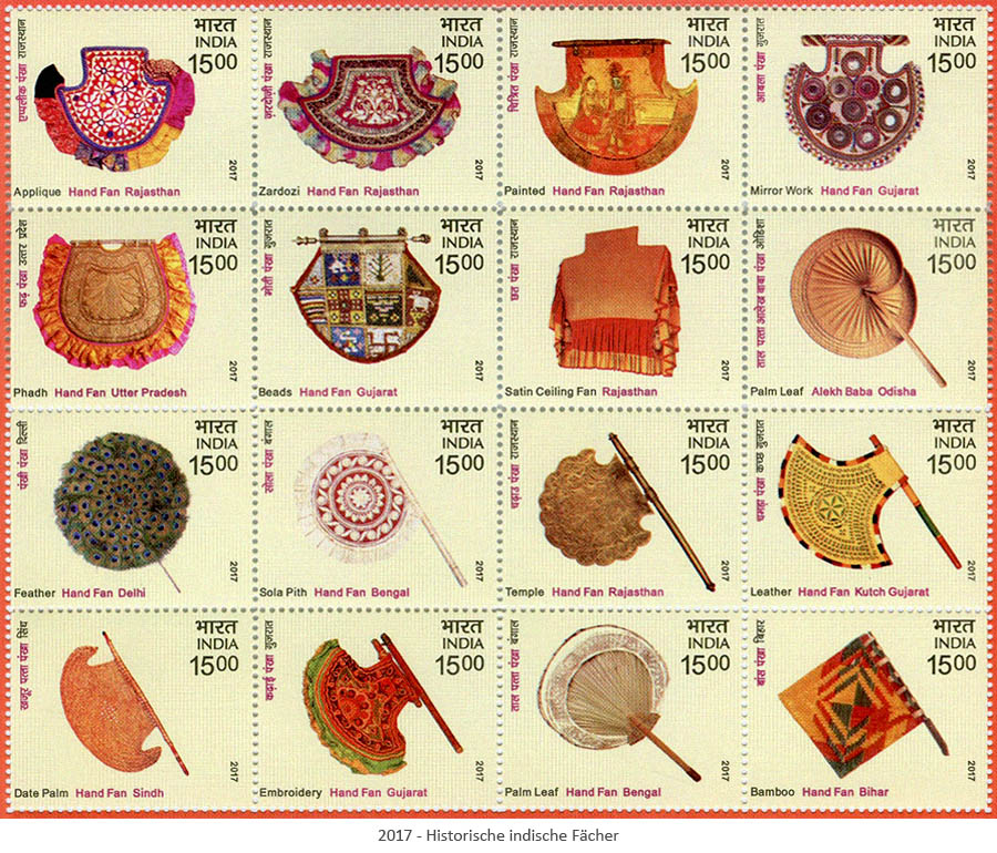 Briefmarken: Historische indische Fächer - 2017