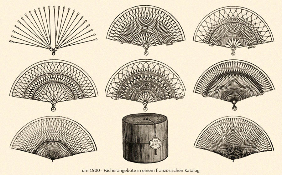 Fächerangebote in einem franz. Katalog ~1900
