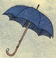 blauer Regenschirm