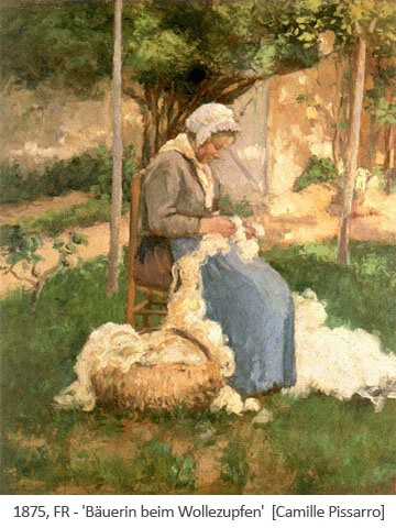 Gemälde: Bäuerin beim Wollezupfen - 1875, FR