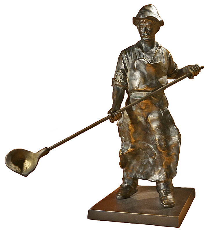 Arbeiter als Figur aus Bronze