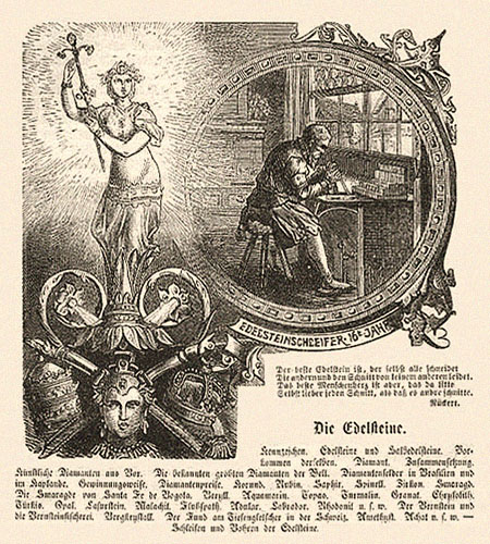 illustriertes Titelblatt: Edelsteine & Edelsteinschleifer -1877