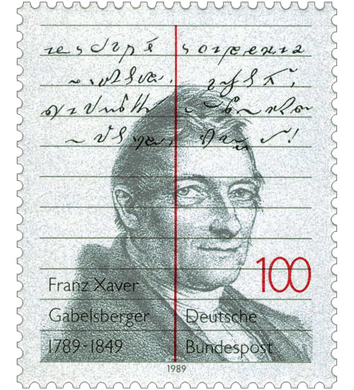 Briefmarke zum 200. Geburtstag von Franz Xaver Gabelsberger - 1989