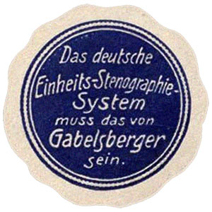 Reklamemarke für das deutsche Einheits-Stenographie-System