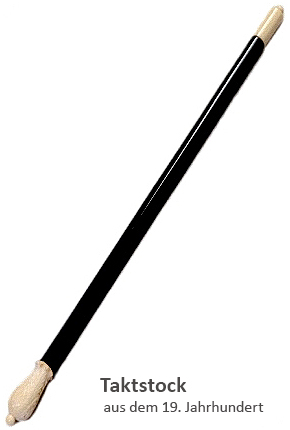 Farbfoto: Taktstock mit Griff und Spitze aus Elfenbein - 19. Jh
