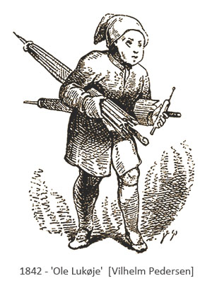 Zeichnung: Illustration zum Märchen 'Ole Lukøje' - 1842