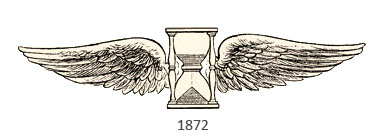 Zeichnung: Sanduhr mit Flügel - 1872