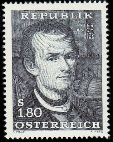 Briefmarke mit männlichem Porträt
