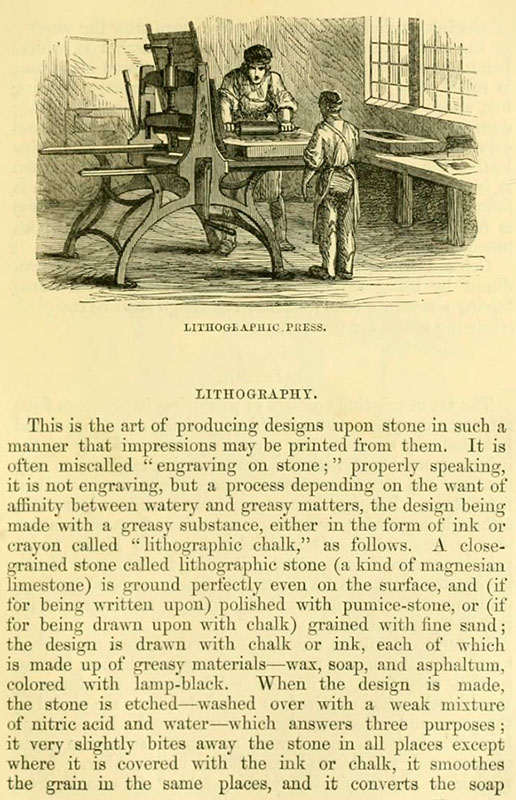 englische Beschreibung der Lithografie