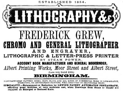 alte Zeitungsanzeige eines Lithografens